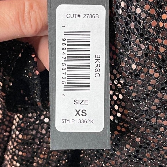 NWT JUMP APPAREL Stretch Sequin Open Back Mini Dress in Espresso, XS - Picture 8 of 8